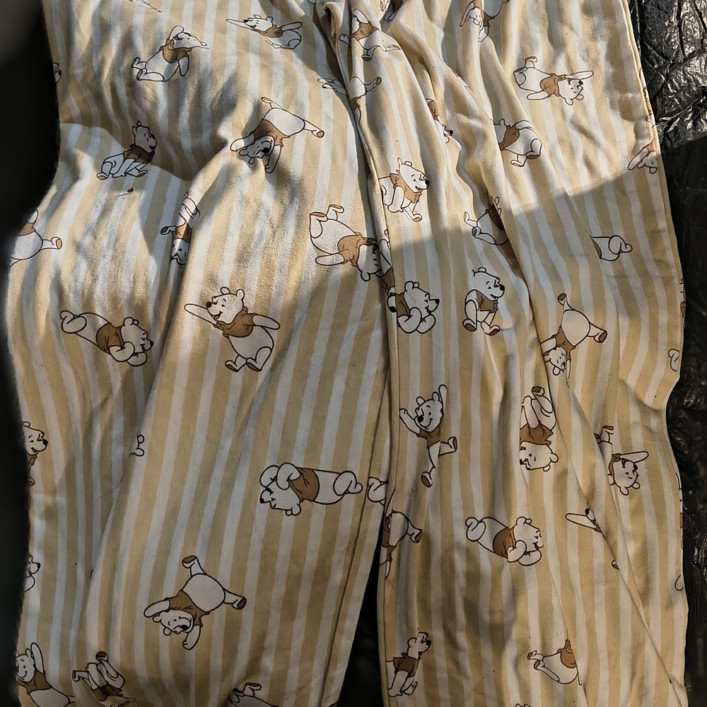 Disney Winnie the Pooh Striped Pajama Pants - Cream and Brown